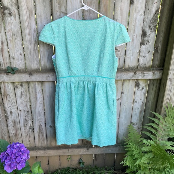 Boden Clara Dress floral daisy jacquard textured glam retro mint 10 10 R - Picture 4 of 11